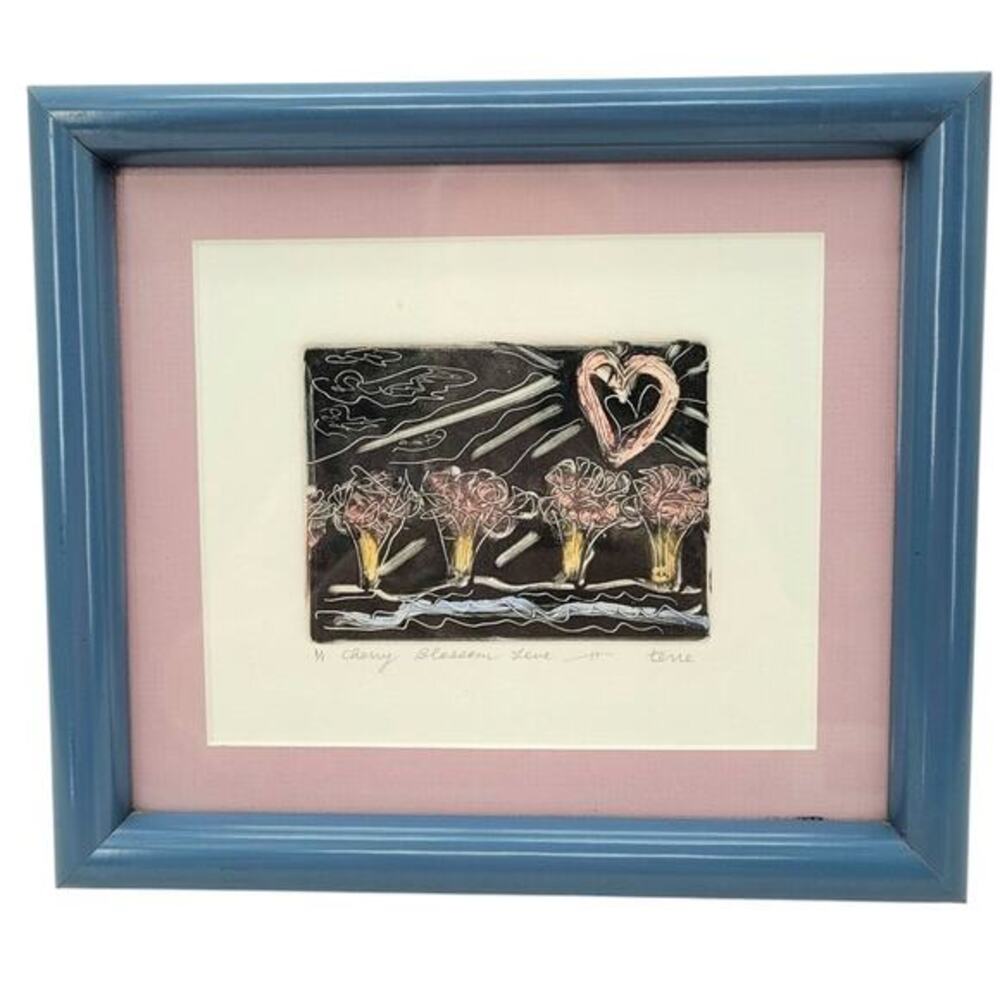 Vintage Cherry Blossom Love‎ Numbered 1/1 Signed Wall Decor